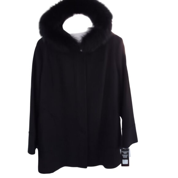 Kristen Blake Jackets & Blazers - Kristen Blake Fox Fur Trimed Hood Jacket Coat NWT 1X